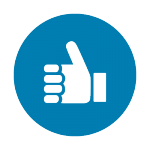 thumbs-up icon blue